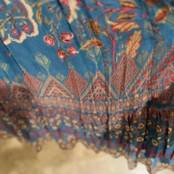 Soft Surroundings Blue Boho Maxi Dress M - Picture 6 of 7